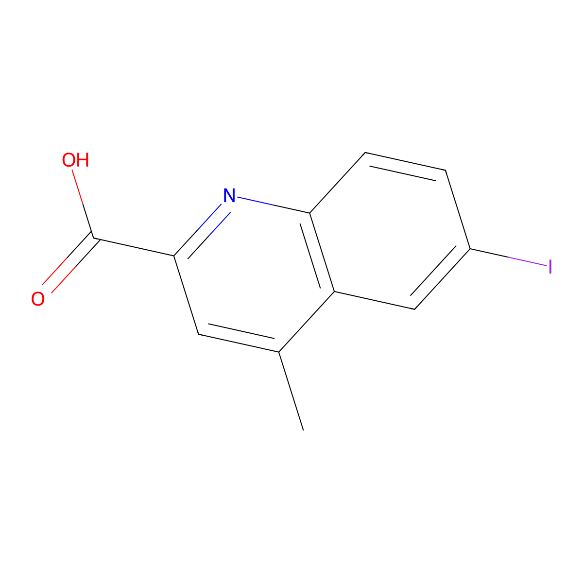 6-Iodo-4-methylquinoline-2-carboxylic acid molecular structure, CAS 1512397-01-1