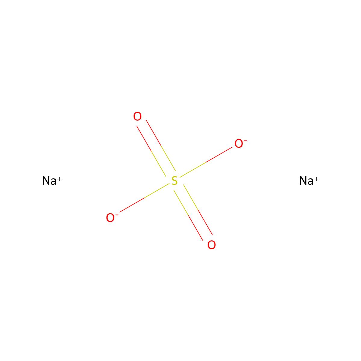 Sodium Sulfate molecular structure, CAS 15124-09-1