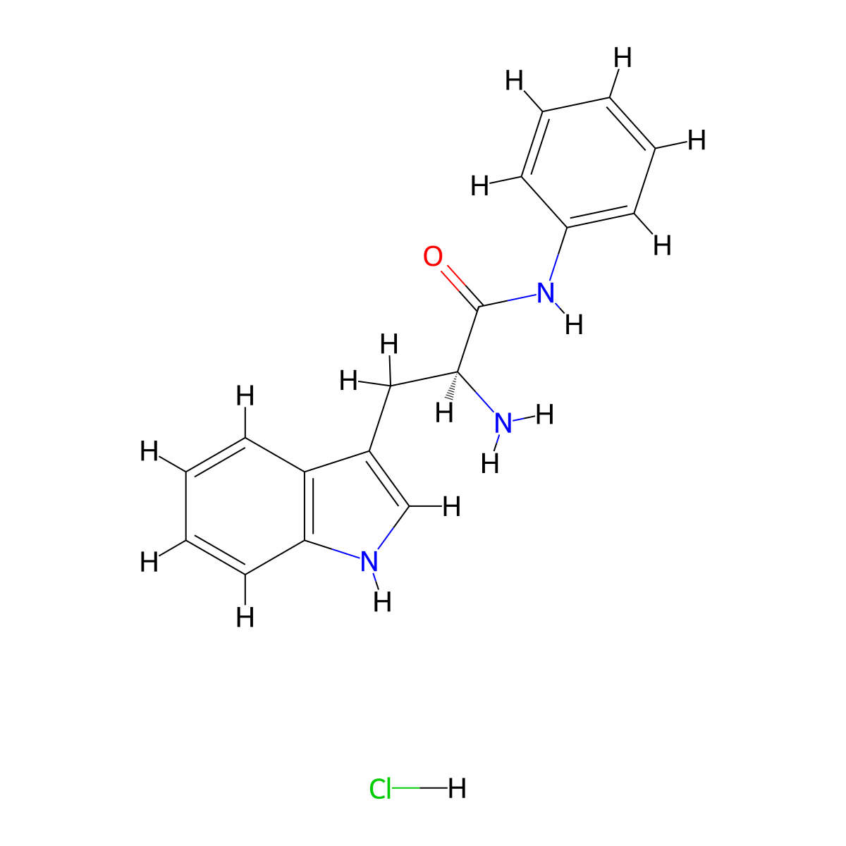 (2S)-2-amino-3-(1H-indol-3-yl)-N-phenylpropanamide hydrochloride molecular structure, CAS 151240-20-9
