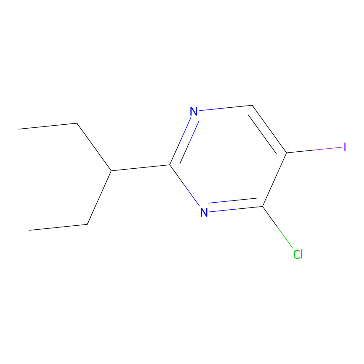 4-Chloro-5-iodo-2-(pentan-3-yl)pyrimidine molecular structure, CAS 1512400-75-7