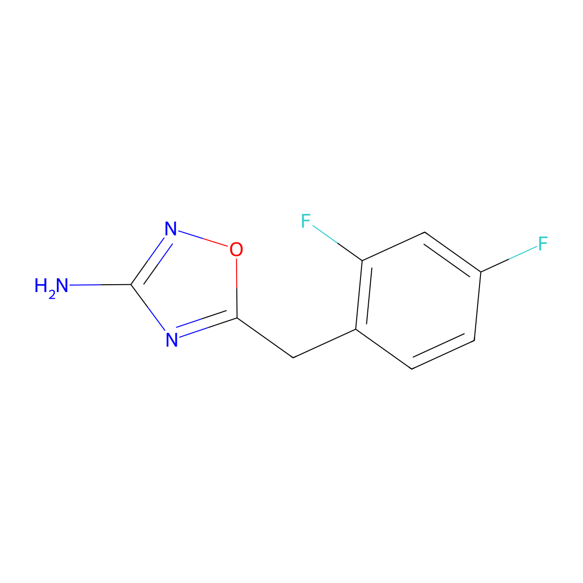 5-[(2,4-Difluorophenyl)methyl]-1,2,4-oxadiazol-3-amine molecular structure, CAS 1512408-08-0