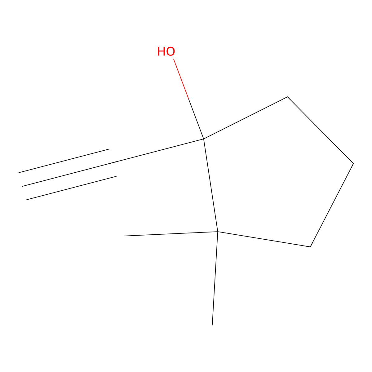 1-Ethynyl-2,2-dimethylcyclopentan-1-ol molecular structure, CAS 1512408-64-8