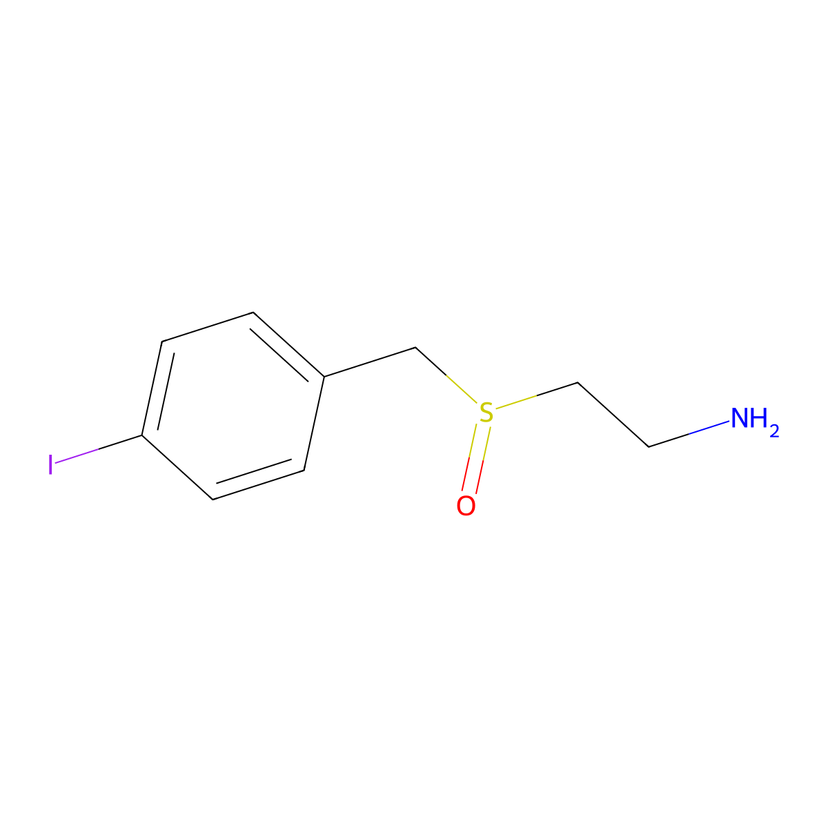 2-[(4-Iodophenyl)methanesulfinyl]ethan-1-amine molecular structure, CAS 1512411-55-0