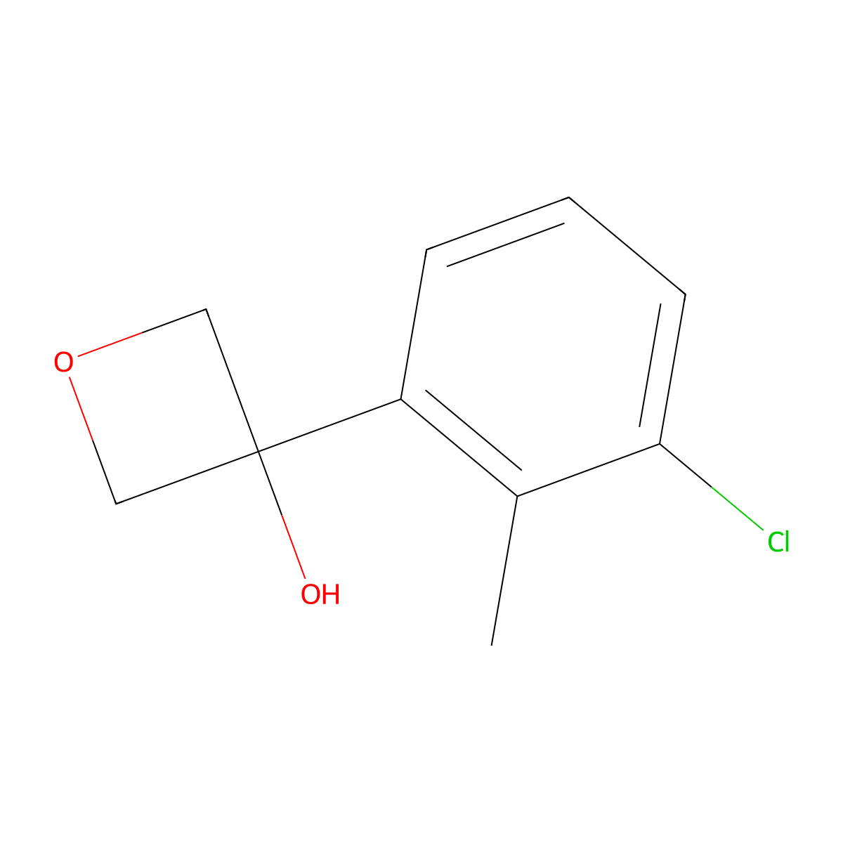3-(3-Chloro-2-methylphenyl)-3-oxetanol molecular structure, CAS 1512415-84-7