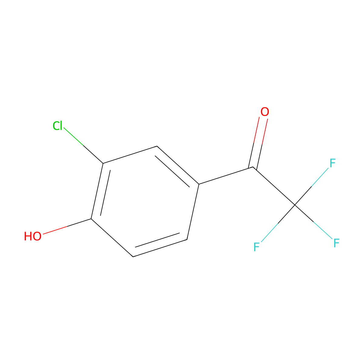 1-(3-Chloro-4-hydroxyphenyl)-2,2,2-trifluoroethan-1-one molecular structure, CAS 1512471-48-5