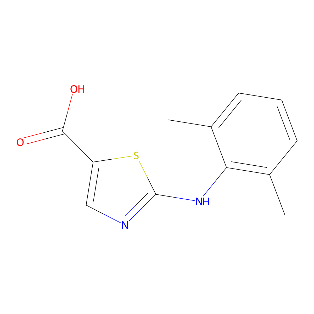 2-[(2,6-Dimethylphenyl)amino]-1,3-thiazole-5-carboxylic acid molecular structure, CAS 1512484-12-6