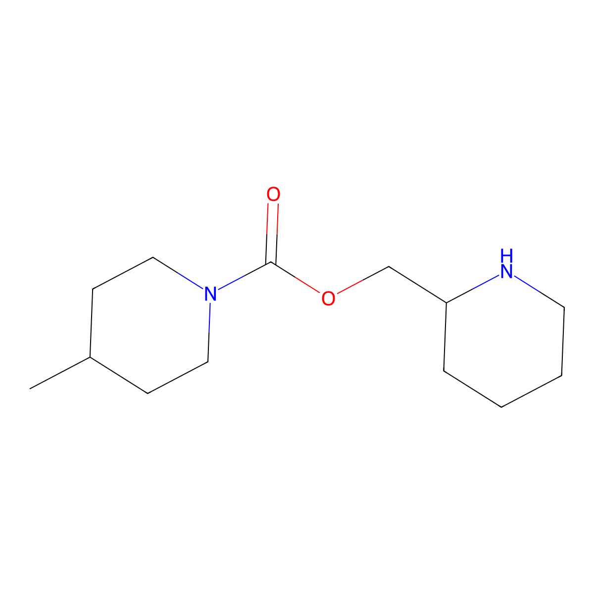Piperidin-2-ylmethyl 4-methylpiperidine-1-carboxylate molecular structure, CAS 1512487-00-1