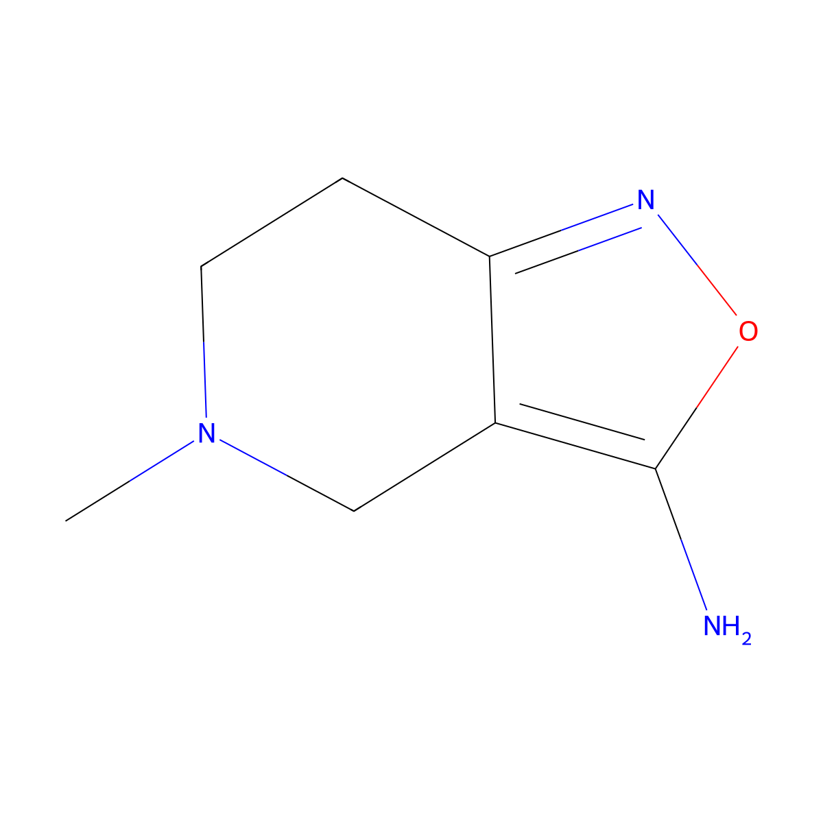 5-Methyl-4,5,6,7-tetrahydroisoxazolo[4,3-c]pyridin-3-amine molecular structure, CAS 1512489-13-2