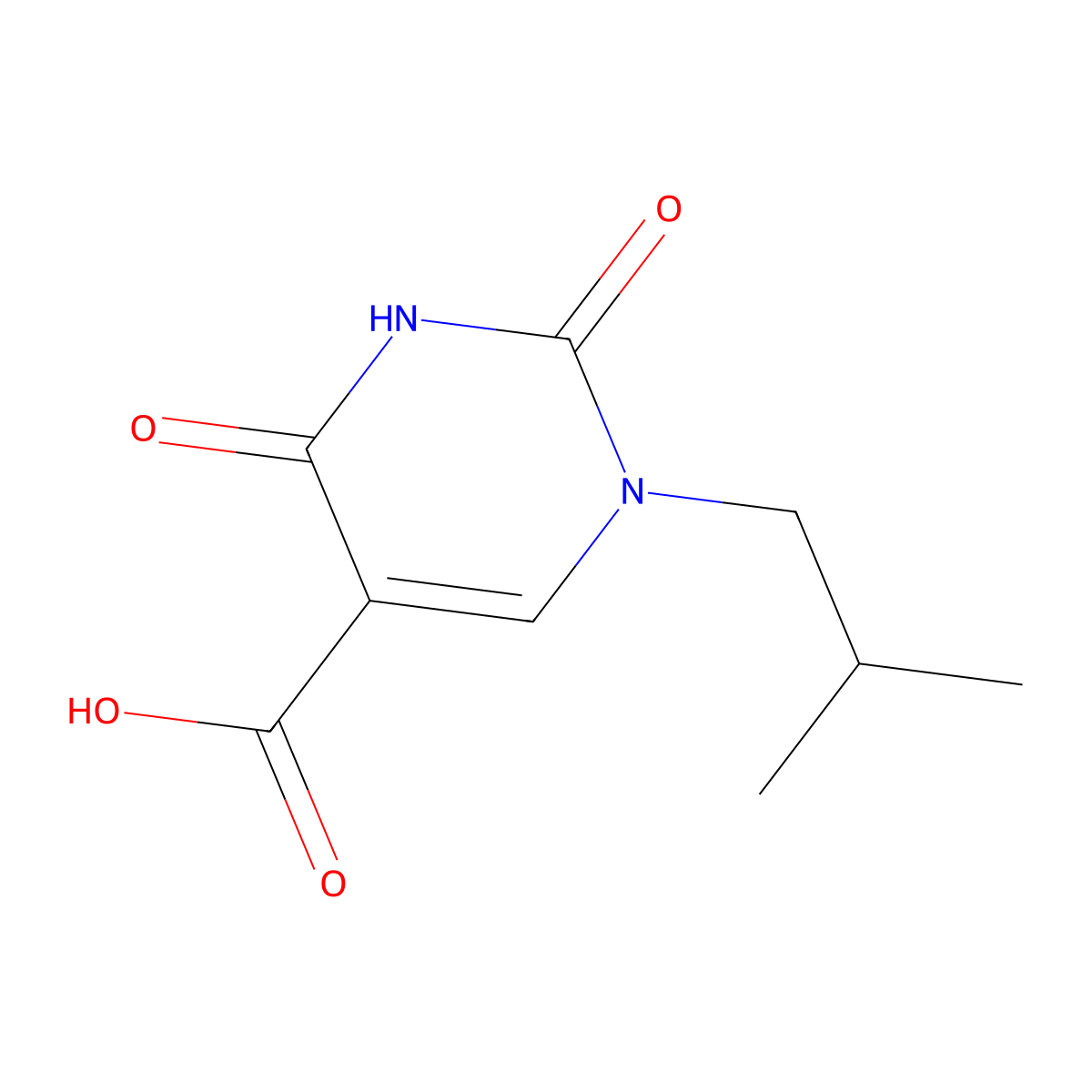 1-(2-Methylpropyl)-2,4-dioxo-1,2,3,4-tetrahydropyrimidine-5-carboxylic acid molecular structure, CAS 1512492-74-8