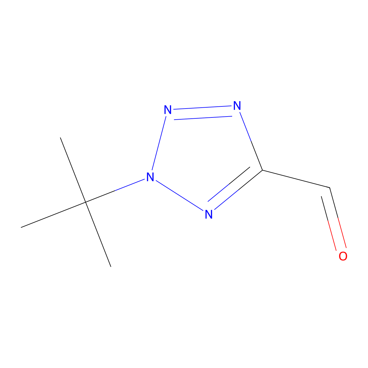 2-tert-butyl-2H-1,2,3,4-tetrazole-5-carbaldehyde molecular structure, CAS 1512496-52-4