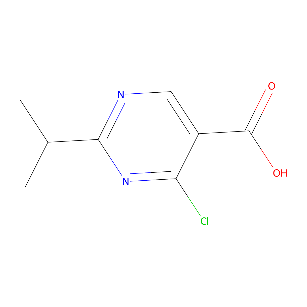 4-Chloro-2-(propan-2-yl)pyrimidine-5-carboxylic acid molecular structure, CAS 1512499-77-2