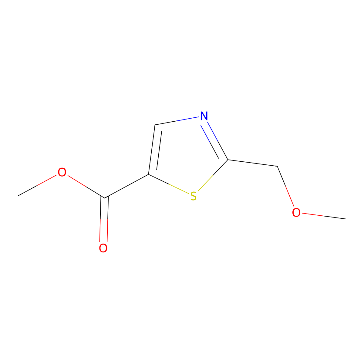 Methyl 2-(methoxymethyl)-1,3-thiazole-5-carboxylate molecular structure, CAS 1512499-99-8