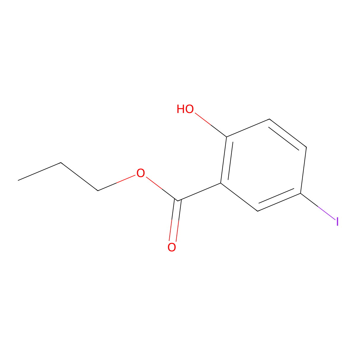 Propyl 2-hydroxy-5-iodobenzoate molecular structure, CAS 15125-86-7