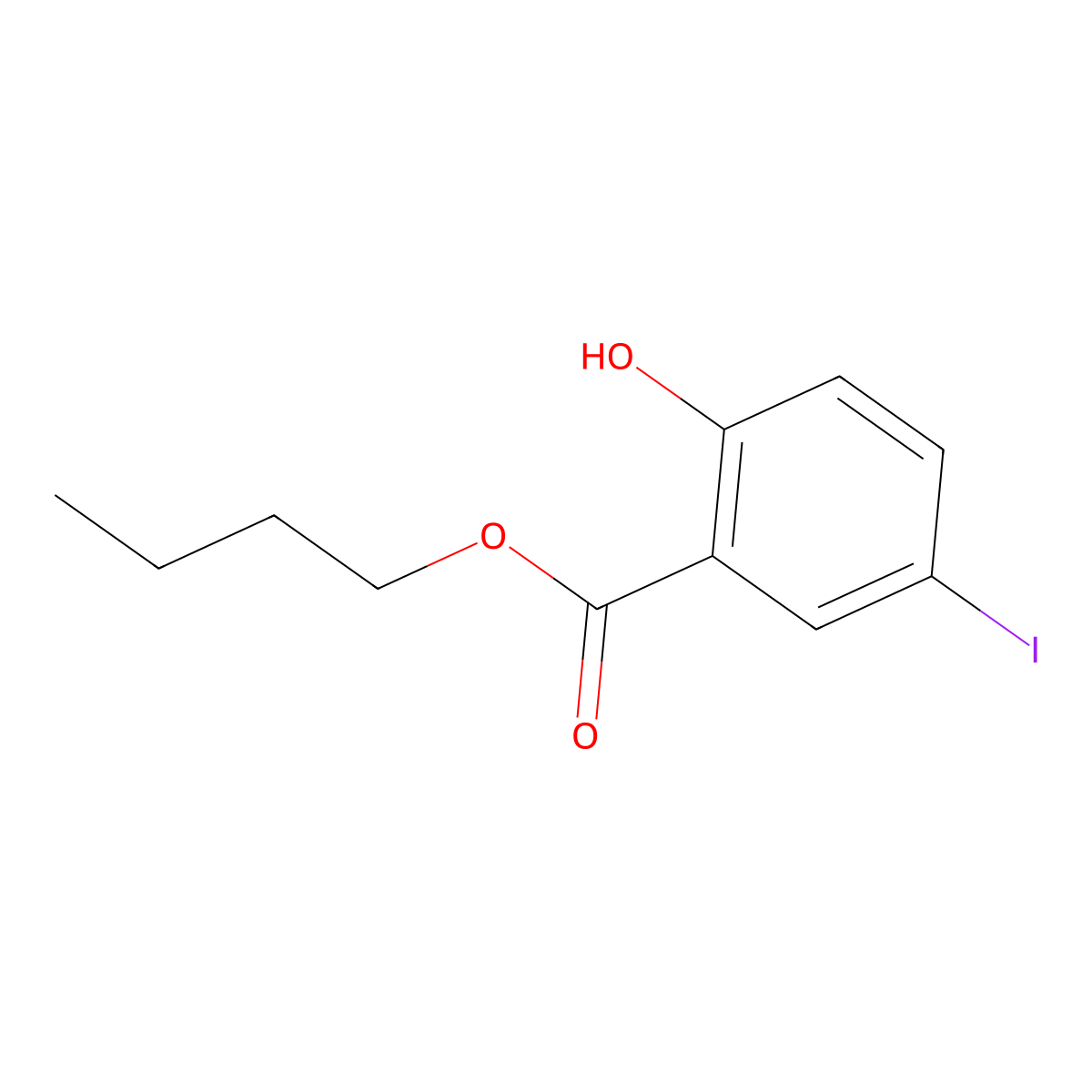 Butyl 2-hydroxy-5-iodobenzoate molecular structure, CAS 15125-89-0