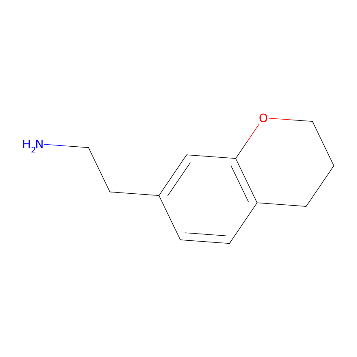 2-(3,4-dihydro-2H-1-benzopyran-7-yl)ethan-1-amine molecular structure, CAS 1512507-56-0