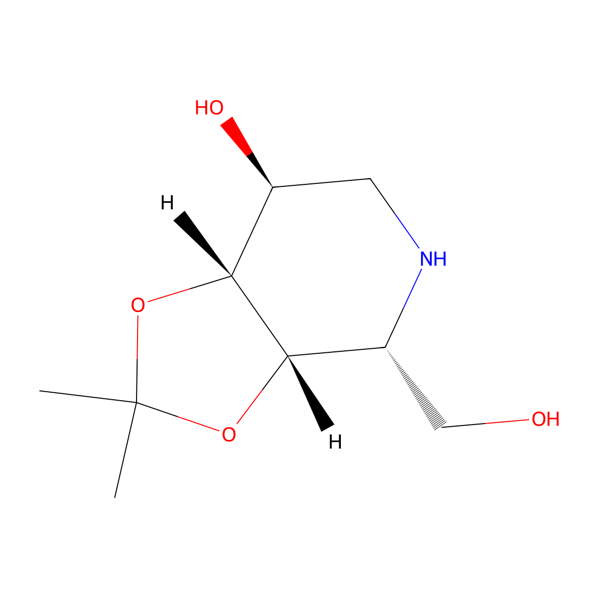1,3-Dioxolo4,5-cpyridine-4-methanol, hexahydro-7-hydroxy-2,2-dimethyl-, 3aS-(3aalpha,4beta,7alpha,7aalpha)- molecular structure, CAS 151252-19-6