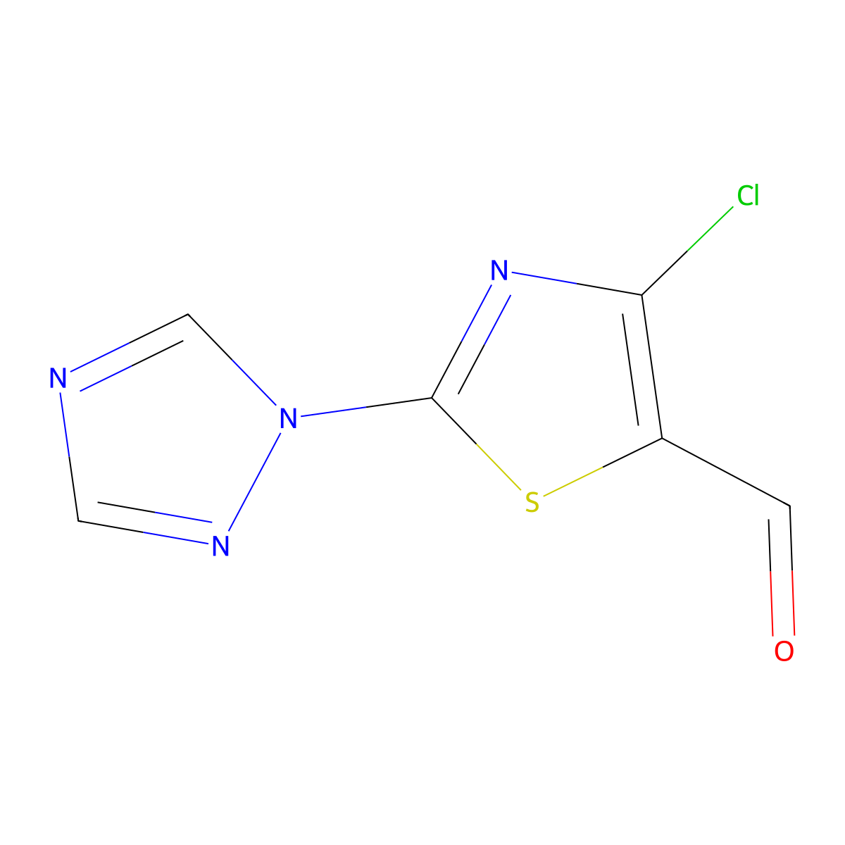 4-Chloro-2-(1H-1,2,4-triazol-1-yl)-1,3-thiazole-5-carbaldehyde molecular structure, CAS 1512524-62-7