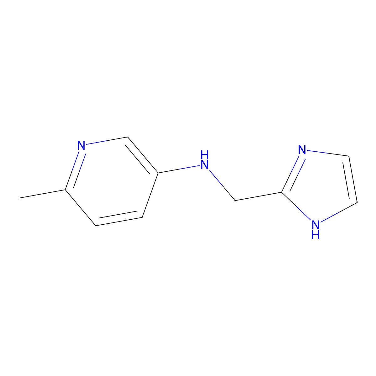 N-[(1H-imidazol-2-yl)methyl]-6-methylpyridin-3-amine molecular structure, CAS 1512527-23-9