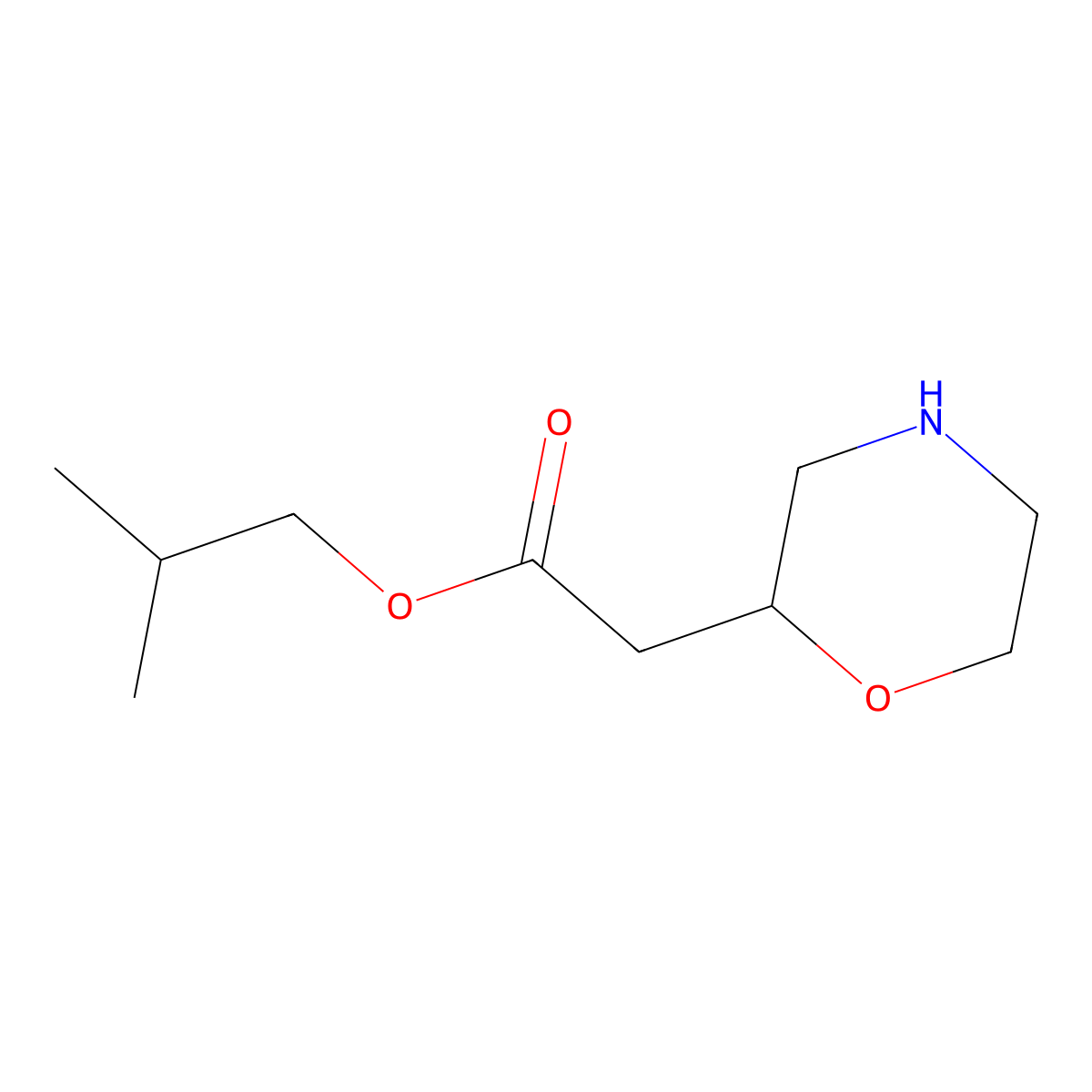 Isobutyl 2-(morpholin-2-yl)acetate molecular structure, CAS 1512527-95-5