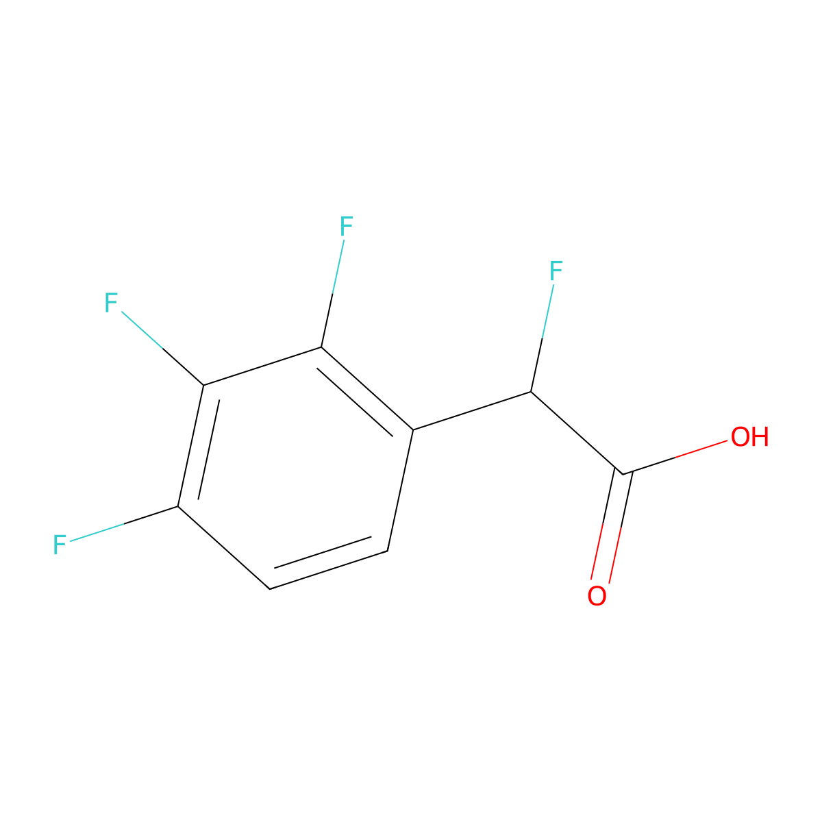 2-Fluoro-2-(2,3,4-trifluorophenyl)acetic acid molecular structure, CAS 1512531-05-3