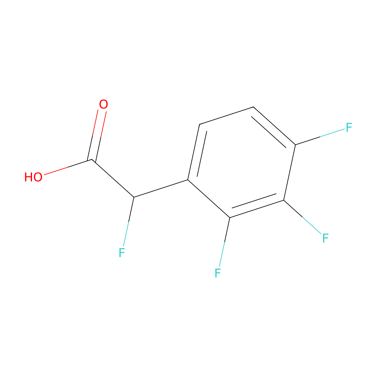 2-Fluoro-2-(2,3,4-trifluorophenyl)acetic acid molecular structure, CAS 1512531-05-3