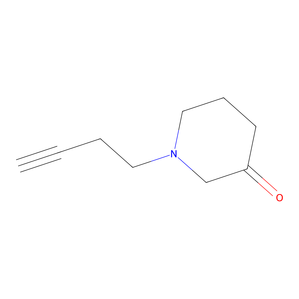 1-(But-3-yn-1-yl)piperidin-3-one molecular structure, CAS 1512532-44-3