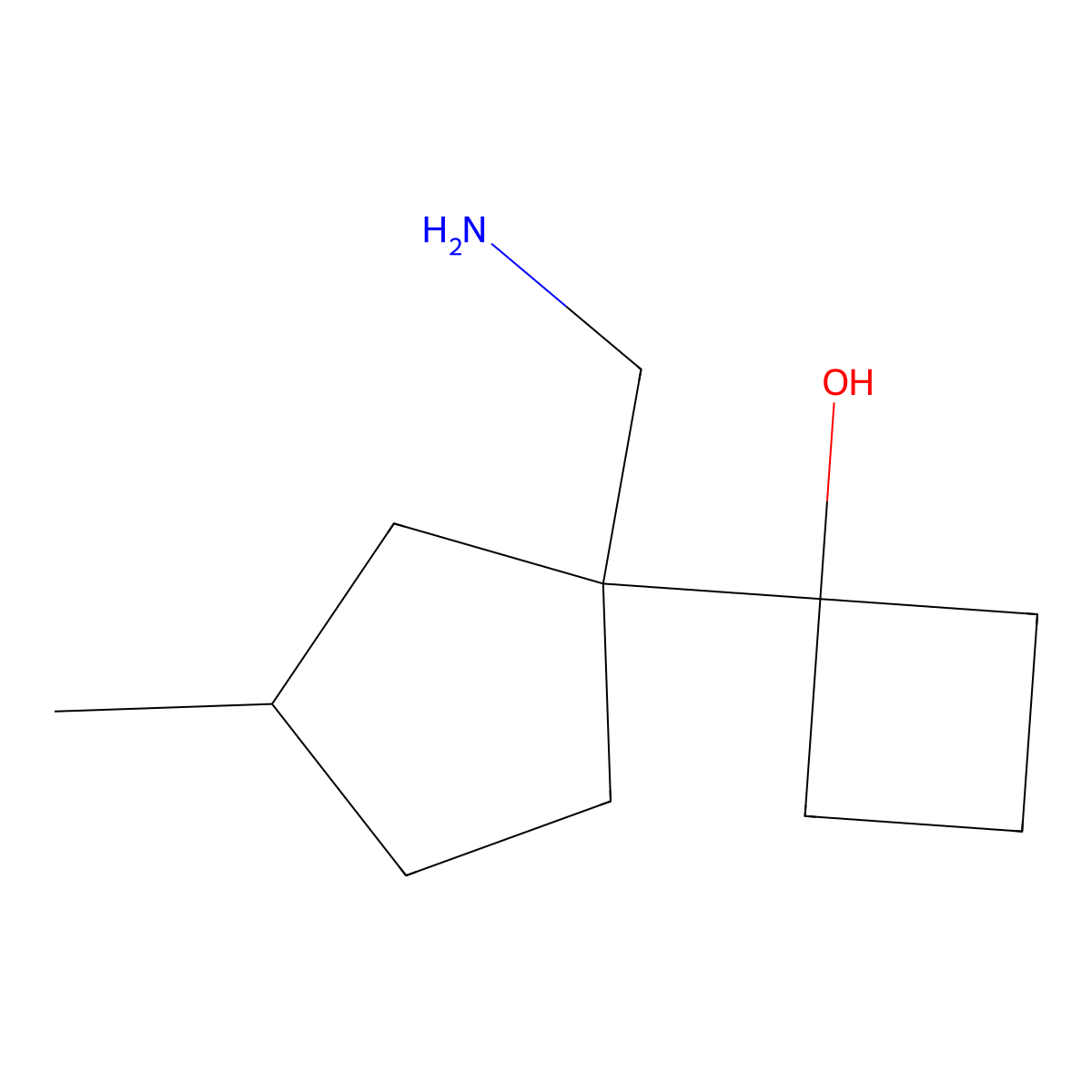 1-[1-(Aminomethyl)-3-methylcyclopentyl]cyclobutan-1-OL molecular structure, CAS 1512532-52-3