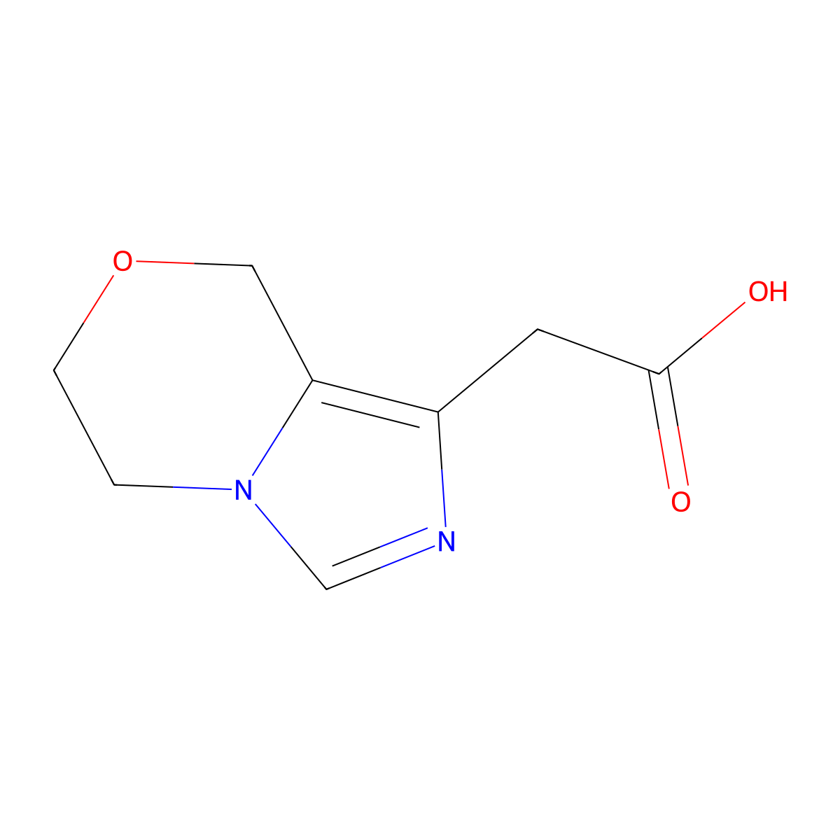 2-{5H,6H,8H-imidazo[4,3-c][1,4]oxazin-1-yl}acetic acid molecular structure, CAS 1512539-11-5