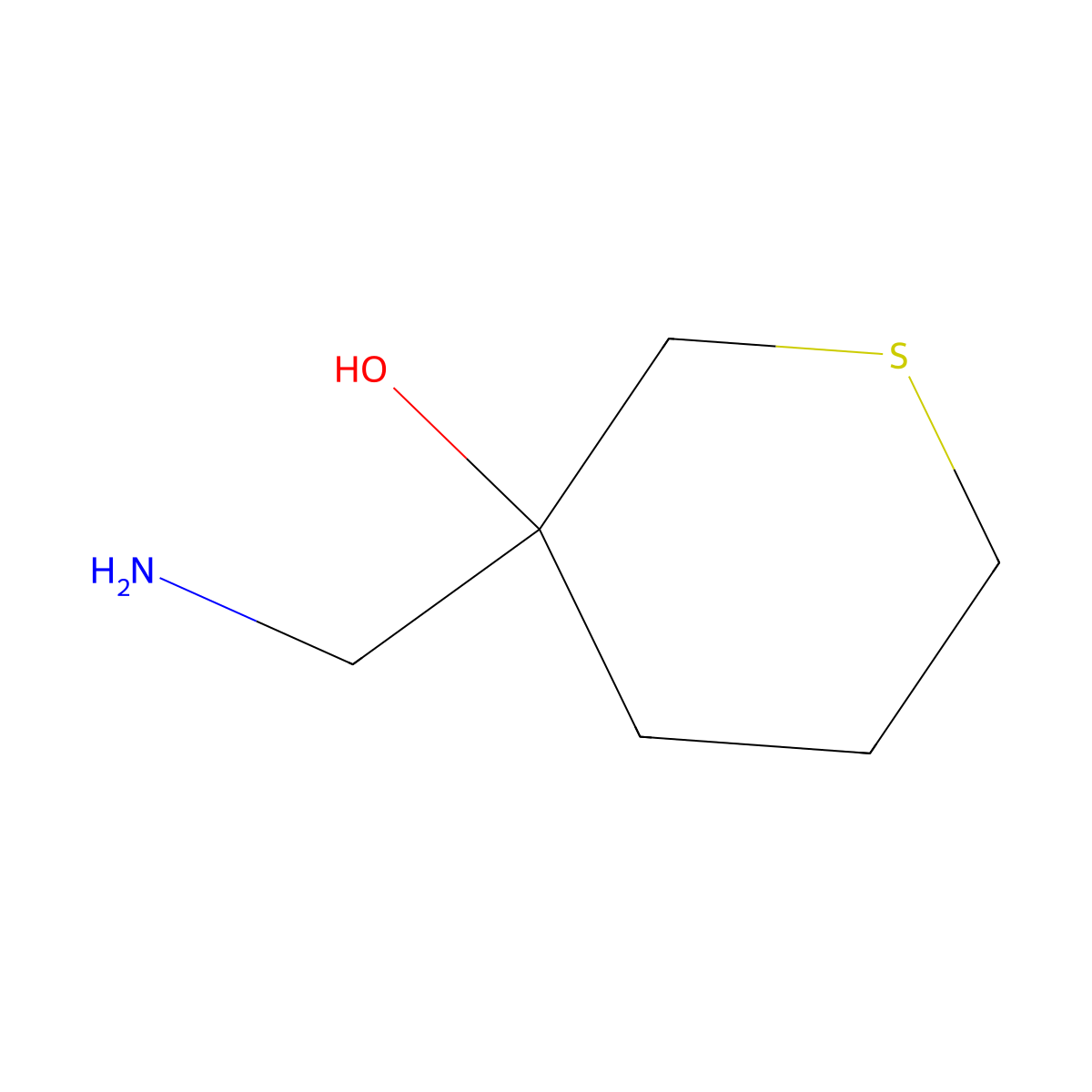 3-(Aminomethyl)thian-3-ol molecular structure, CAS 1512544-89-6