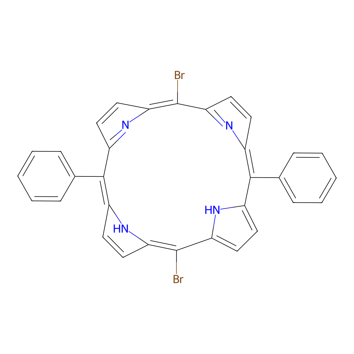 5,15-Dibromo-10,20-diphenylporphine molecular structure, CAS 151256-86-9