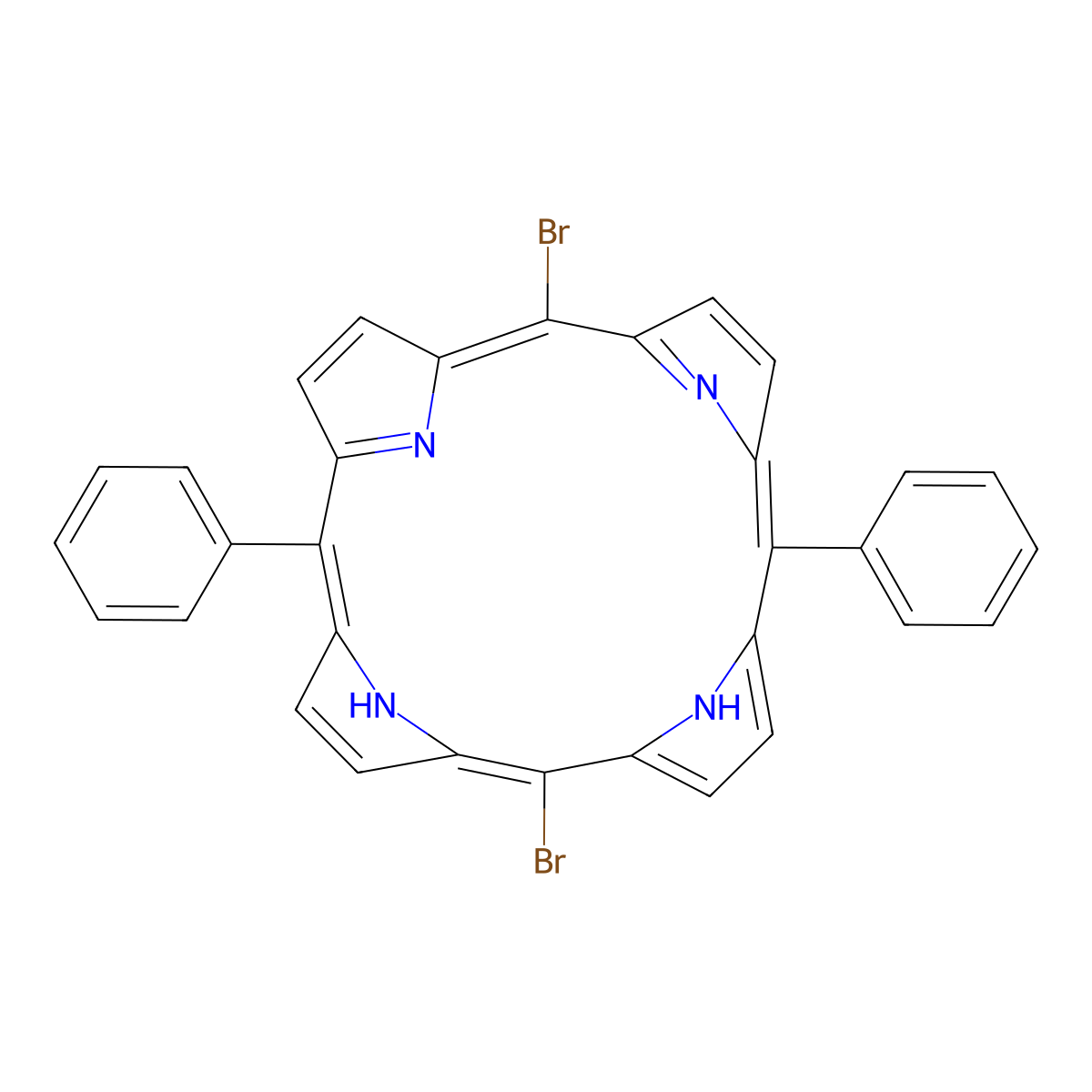 5,15-Dibromo-10,20-diphenylporphine molecular structure, CAS 151256-86-9