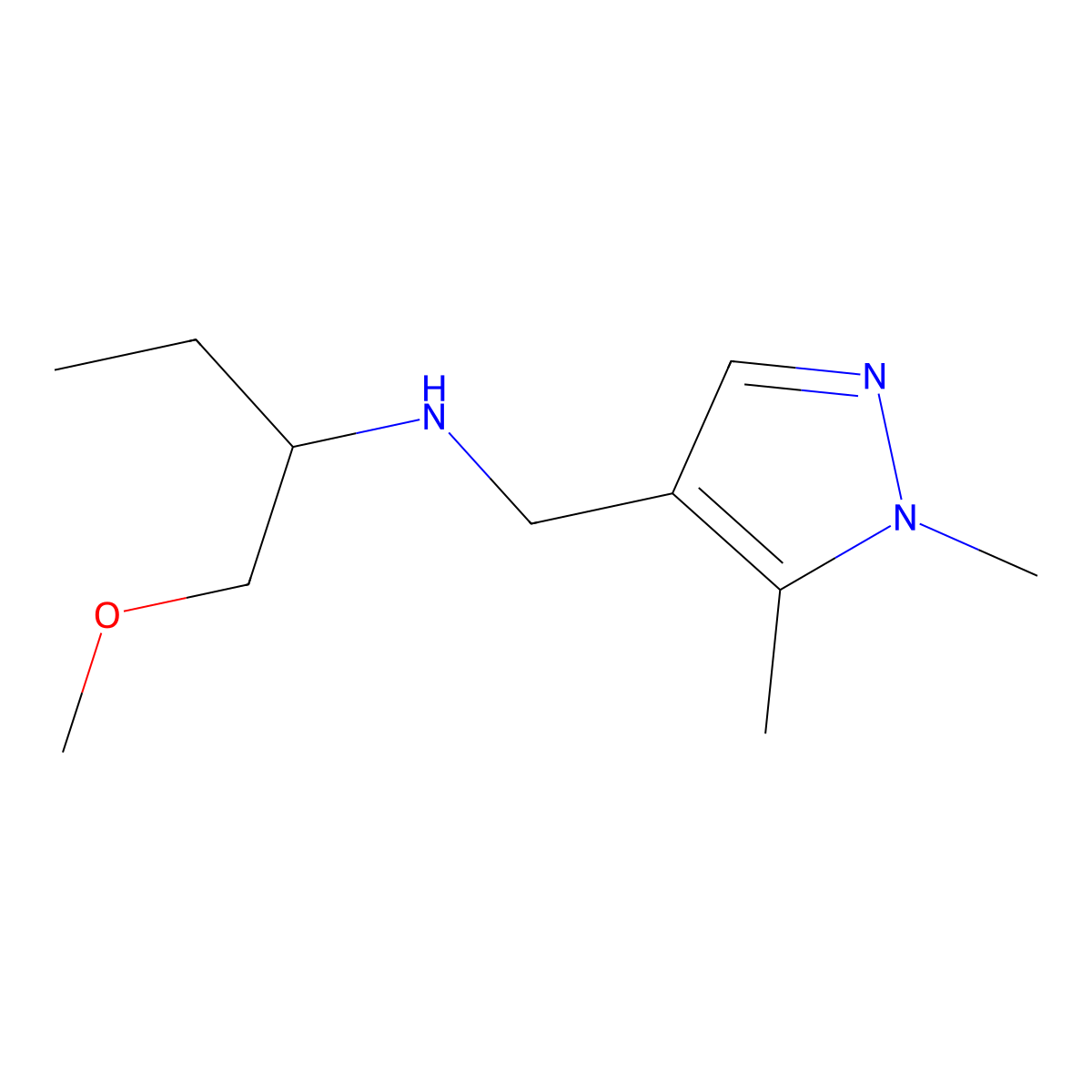 [(1,5-Dimethyl-1H-pyrazol-4-yl)methyl](1-methoxybutan-2-yl)amine molecular structure, CAS 1512566-97-0