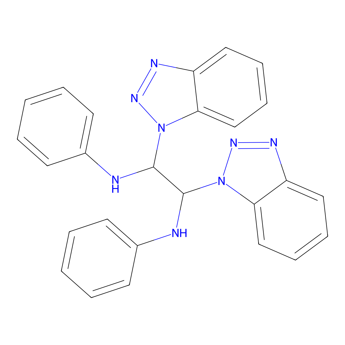 N-[1,2-Bis(1H-1,2,3-benzotriazol-1-yl)-2-(phenylamino)ethyl]aniline molecular structure, CAS 151257-56-6