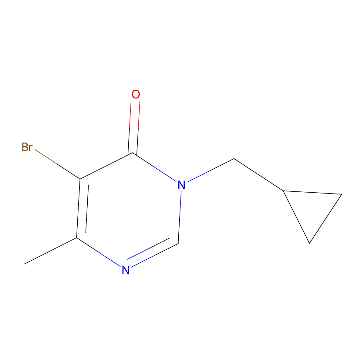 5-Bromo-3-(cyclopropylmethyl)-6-methyl-3,4-dihydropyrimidin-4-one molecular structure, CAS 1512575-19-7