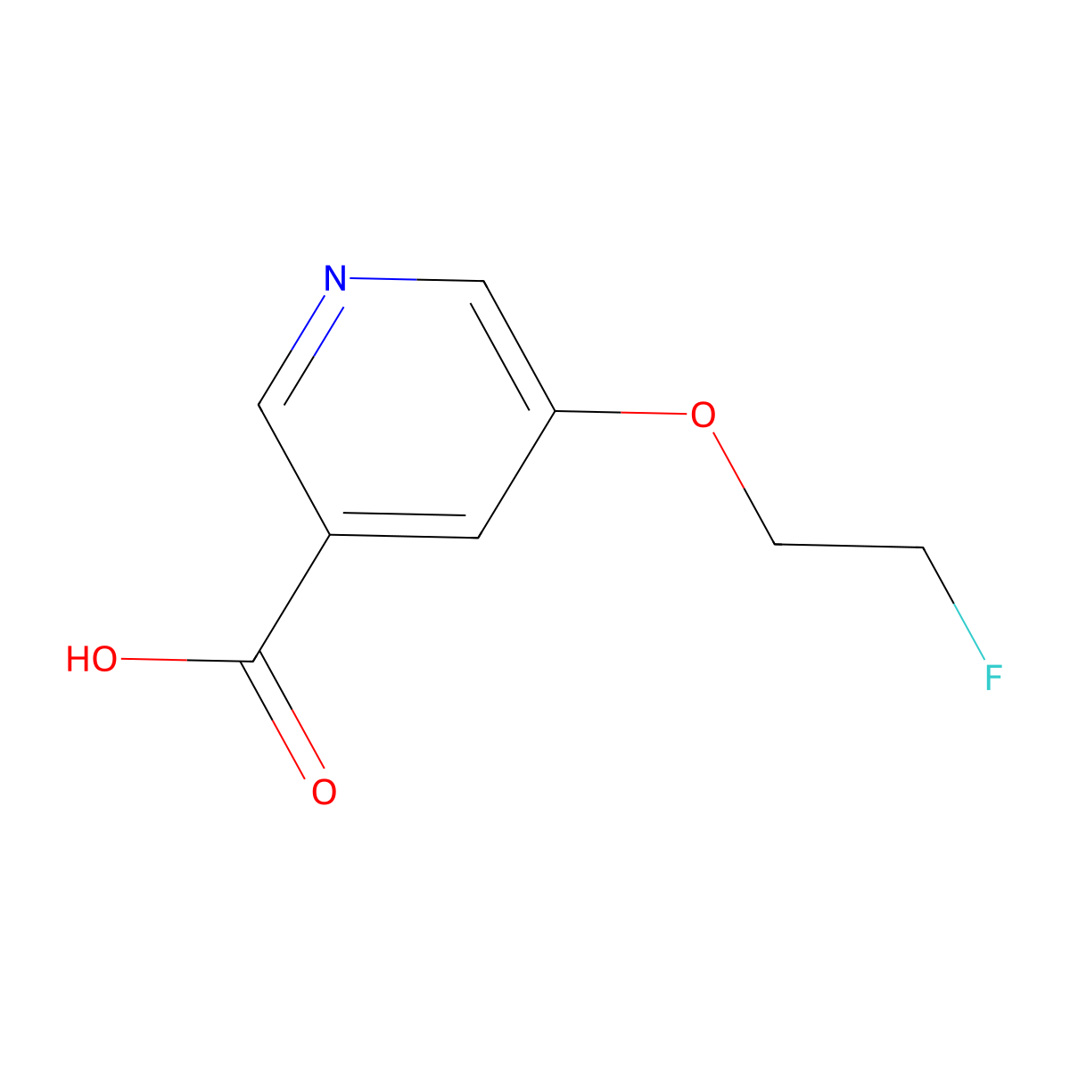 5-(2-Fluoro-ethoxy)-nicotinic acid molecular structure, CAS 1512576-53-2