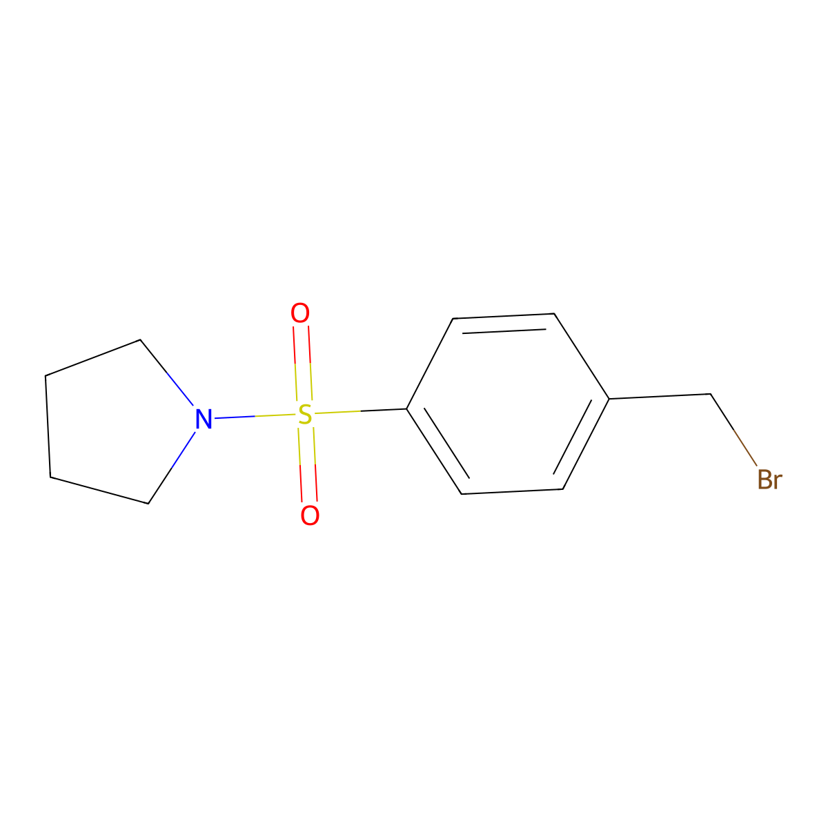 1-((4-(Bromomethyl)phenyl)sulfonyl)pyrrolidine molecular structure, CAS 151258-20-7