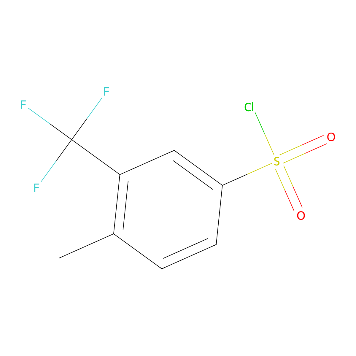 4-Methyl-3-(trifluoromethyl)benzene-1-sulfonyl chloride molecular structure, CAS 151258-36-5