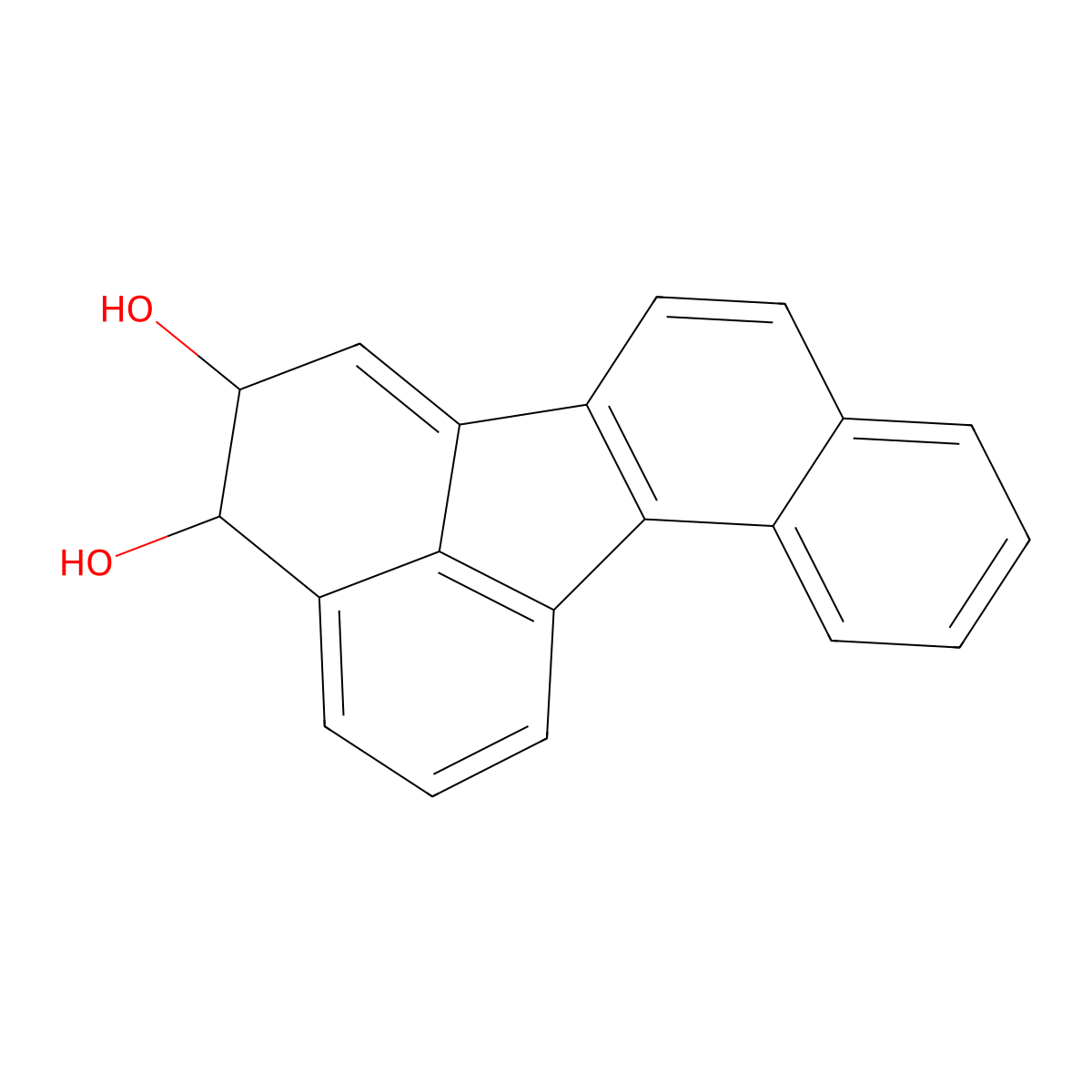 4,5-Dihydro-4,5-dihydroxybenzo(j)fluoranthene molecular structure, CAS 151258-40-1