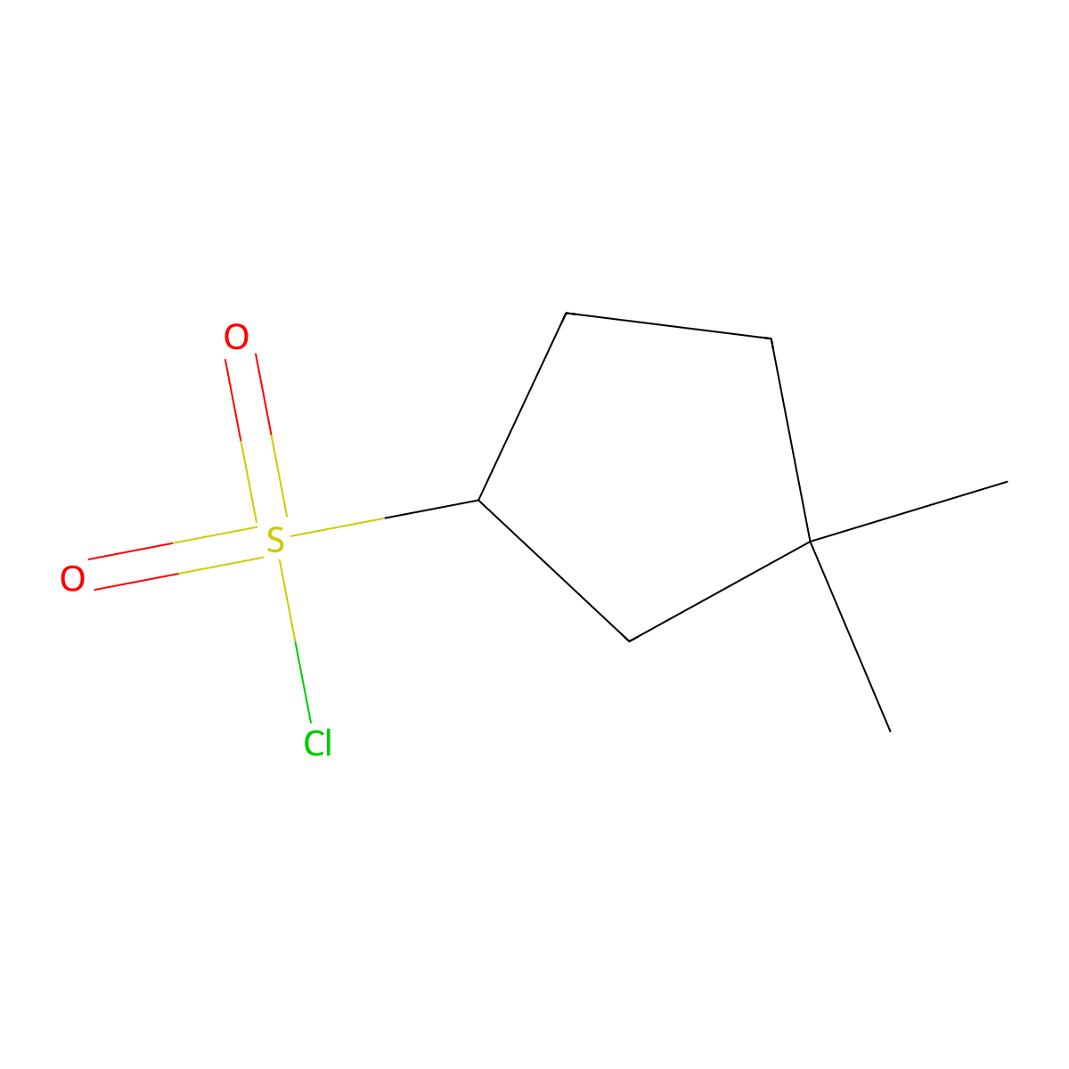 3,3-Dimethylcyclopentane-1-sulfonyl chloride molecular structure, CAS 1512580-62-9