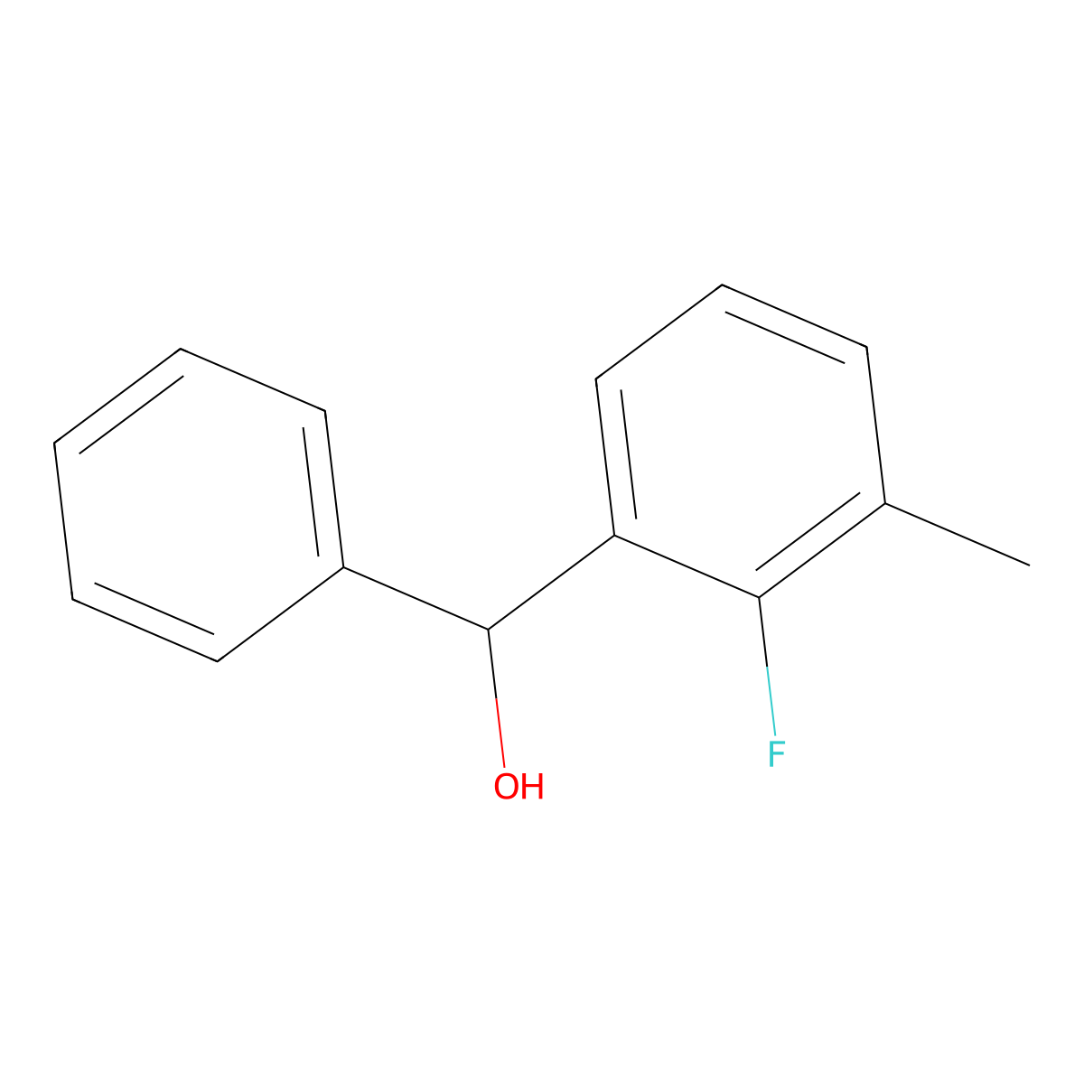 (2-Fluoro-3-methylphenyl)(phenyl)methanol molecular structure, CAS 1512584-47-2