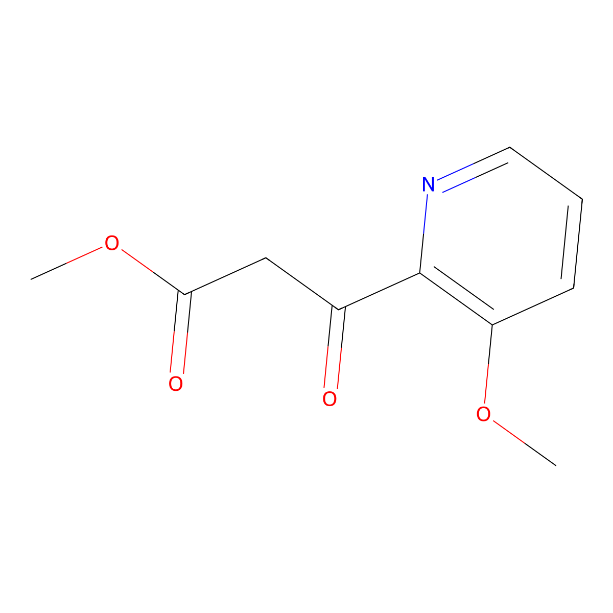 Methyl 3-(3-methoxypyridin-2-yl)-3-oxopropanoate molecular structure, CAS 1512587-87-9