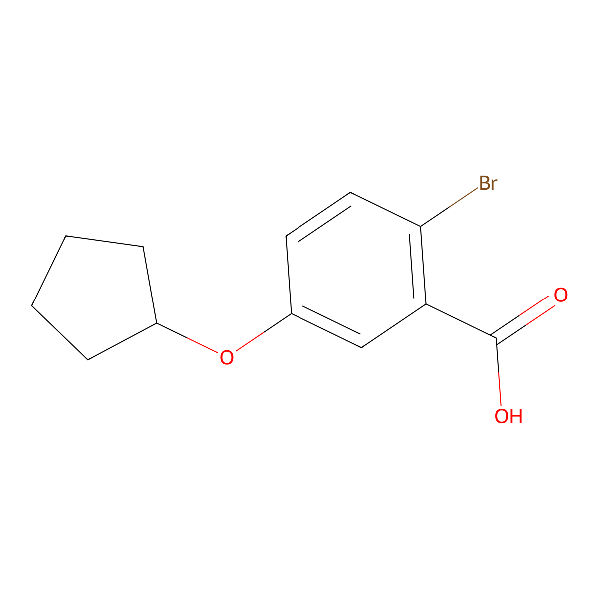2-Bromo-5-(cyclopentyloxy)benzoic acid molecular structure, CAS 1512599-16-4