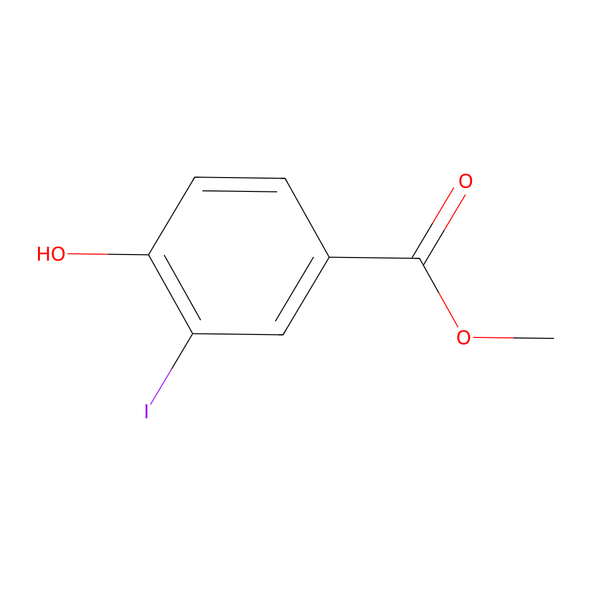 Methyl 4-hydroxy-3-iodobenzoate molecular structure, CAS 15126-06-4