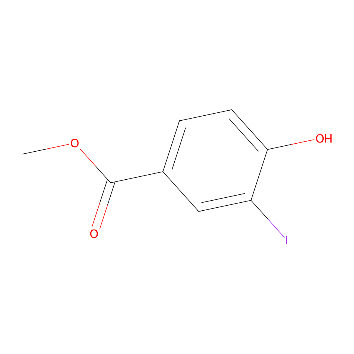 Methyl 4-hydroxy-3-iodobenzoate molecular structure, CAS 15126-06-4