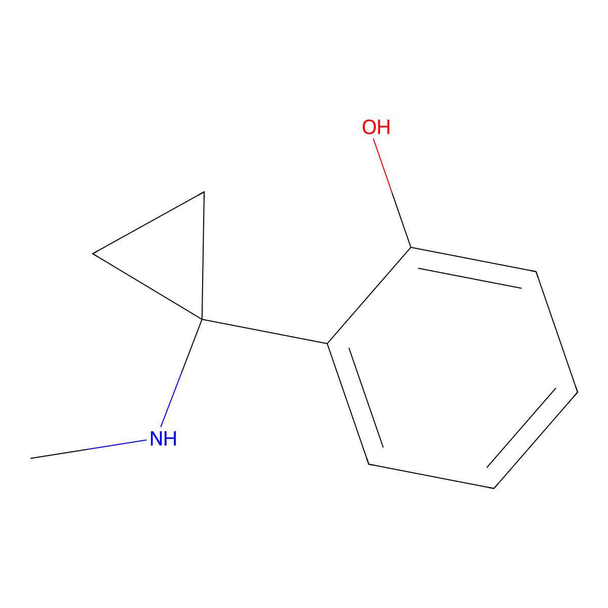 2-[1-(Methylamino)cyclopropyl]phenol molecular structure, CAS 1512602-59-3