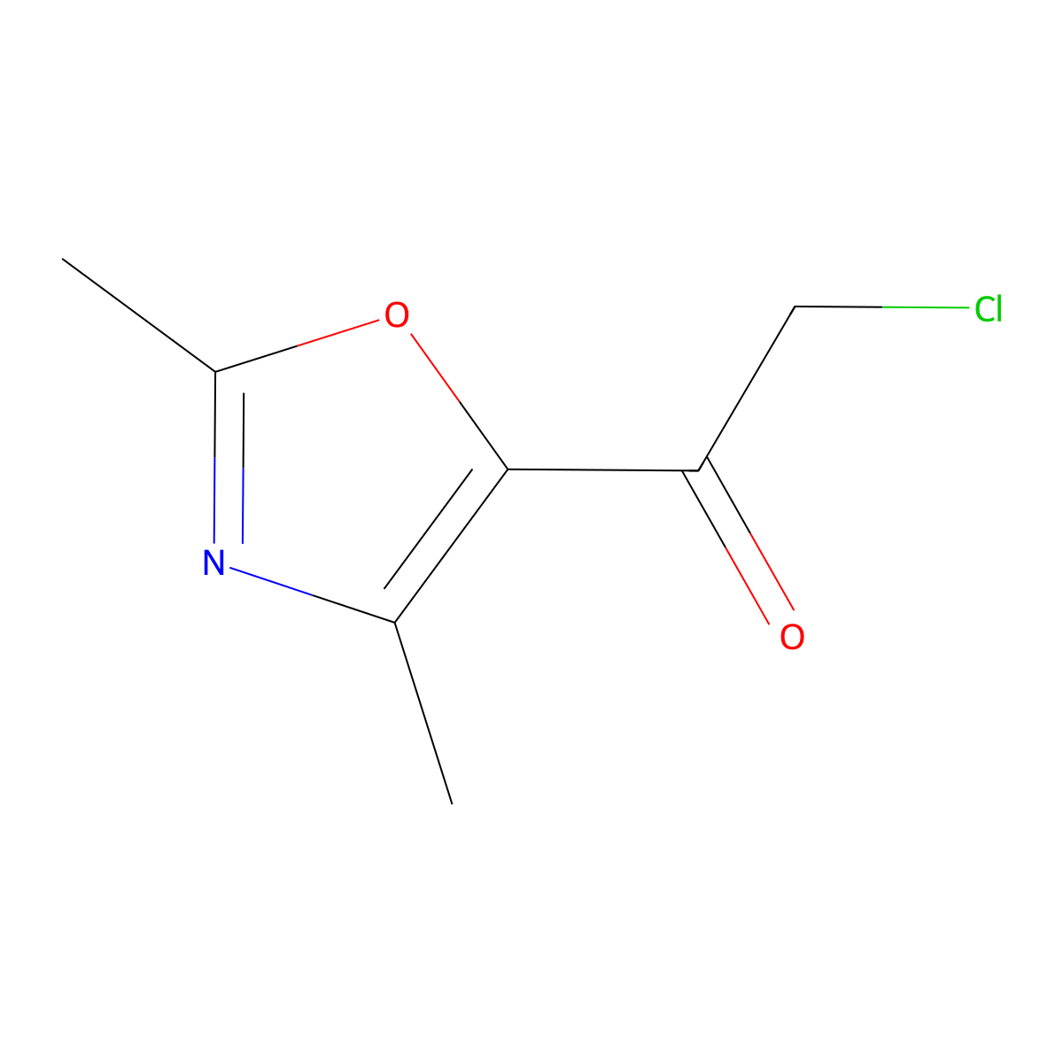2-Chloro-1-(dimethyl-1,3-oxazol-5-yl)ethan-1-one molecular structure, CAS 1512604-21-5