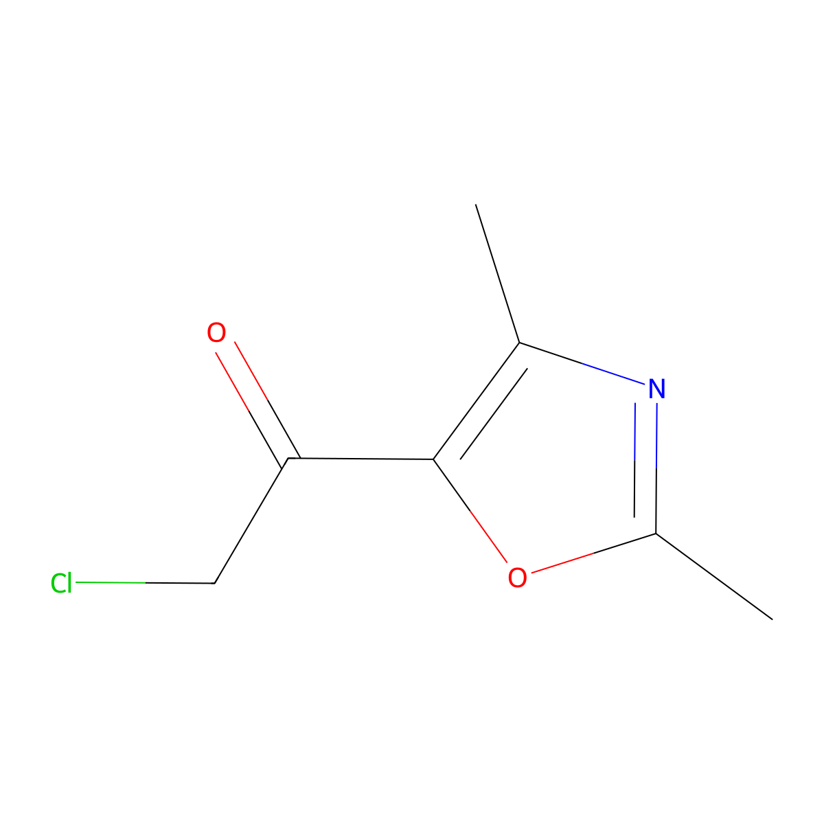 2-Chloro-1-(dimethyl-1,3-oxazol-5-yl)ethan-1-one molecular structure, CAS 1512604-21-5