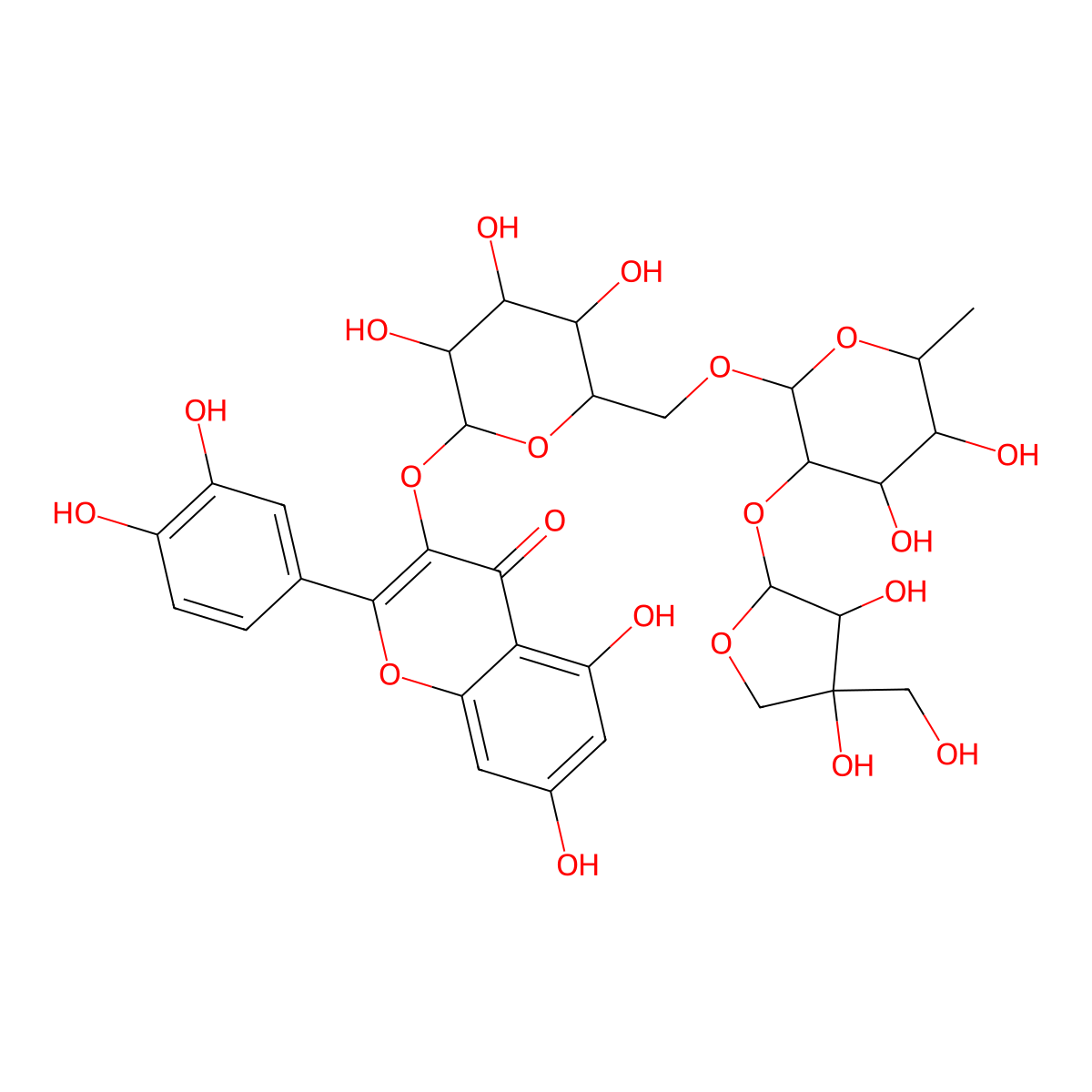 Quercetin 3-(2R-apiosylrutinoside) molecular structure, CAS 151261-96-0