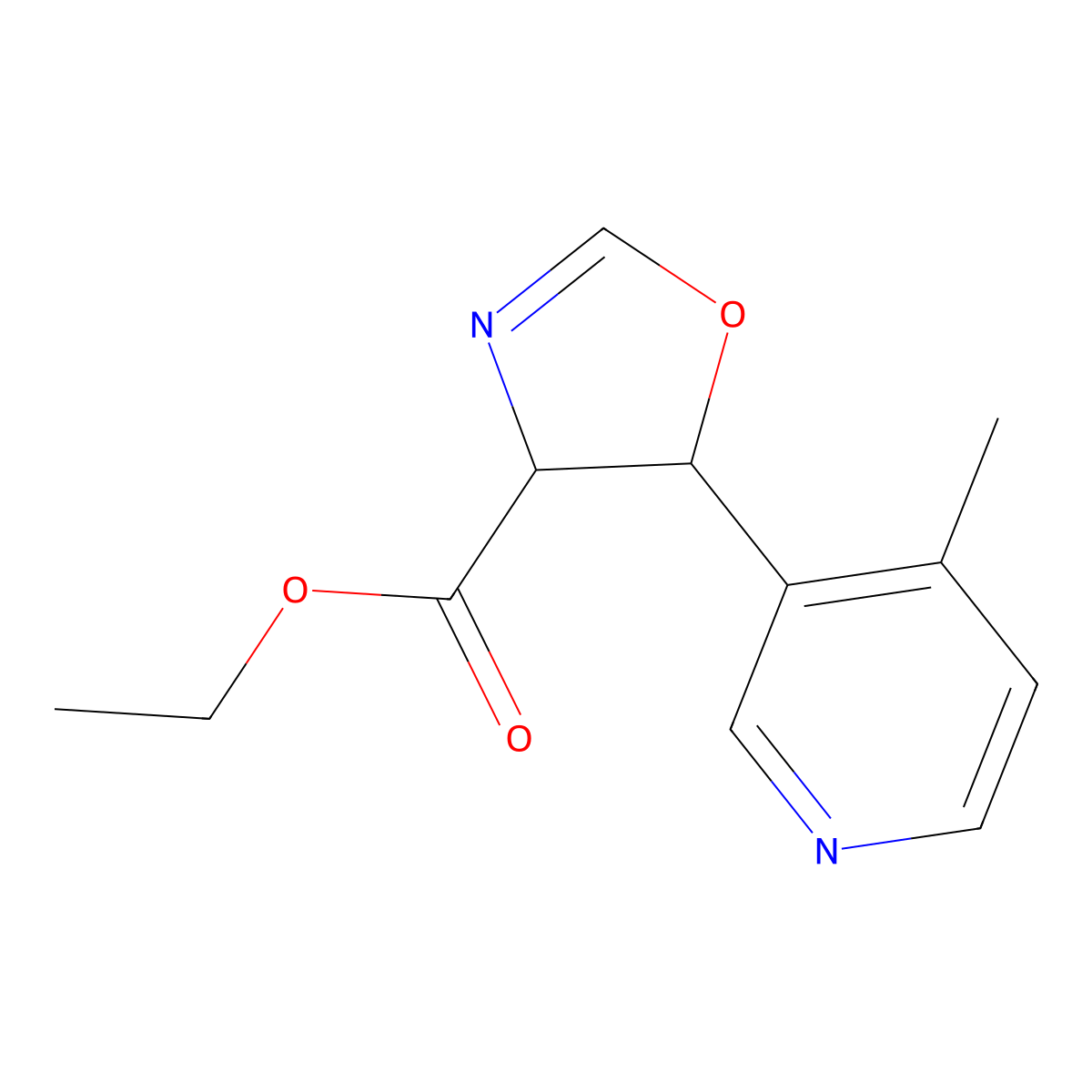 Ethyl 5-(4-methylpyridin-3-YL)-4,5-dihydro-1,3-oxazole-4-carboxylate molecular structure, CAS 1512610-56-8
