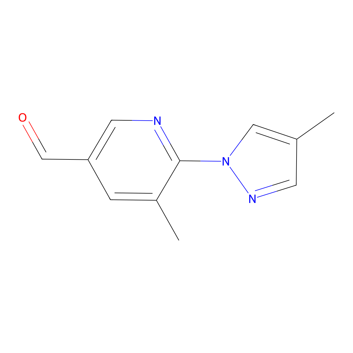 5-Methyl-6-(4-methyl-1H-pyrazol-1-YL)pyridine-3-carbaldehyde molecular structure, CAS 1512616-41-9